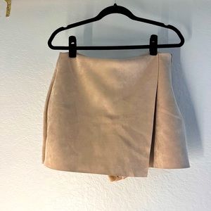 Beige Suede Skort